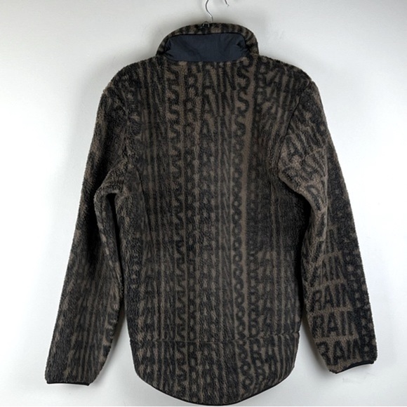 RAINS | NWT Gorpcore Streetwear Heavy Fleece Jacket Wood Black Monogram | XS - Picture 10 of 15